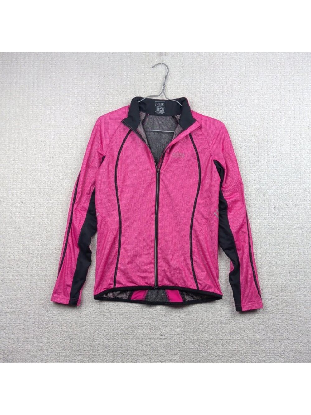 Gore Running Wear Ultra Light Jacket Womens XS Windstopper Full Zip Hot Pink